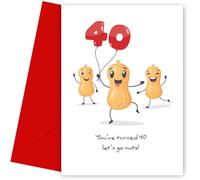 Divertente biglietto di auguri per il 40° compleanno di un amico - Turning 40 Go Nuts - Biglietto di auguri per il 40° compleanno per uomini e donne, fratello, sorella, marito, moglie, migliore amico