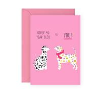 Divertente biglietto di auguri per il 40° compleanno per lei, con scritta in lingua inglese "Other 40 YearOlds" bizzarro dalmata contro cane favoloso, regalo per migliore amica, sorella, bestie, con