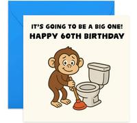 Divertente biglietto di auguri per il 60° compleanno da uomo, con scritta in lingua inglese "It's a Big One", per papà, fratello, zio, marito, biglietto quadrato, interno bianco con busta