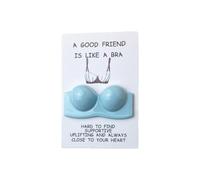 Divertente biglietto di auguri per migliore amico, piccolo abbraccio tascabile, con scritta "A Good Friend is Like A Bra", simpatico reggiseno positivo con abbraccio