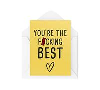 Divertente biglietto di compleanno, con scritta in lingua inglese "You're the F ing Best", divertente scherzo Banter biglietti unici Profanity Rude, CBH329
