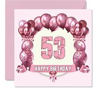 Divertente biglietto di compleanno donna - Palloncini - Biglietto di auguri di compleanno papà mamma nonno tata nonna zio cugino amico 145mm biglietto di auguri 53°