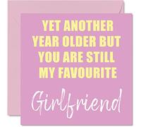 Divertente biglietto di compleanno fidanzata con scritta "Another Year Older Still My Favorite" (lingua italiana non garantita) - Biglietto di auguri di compleanno del fidanzato 145mm regalo partner