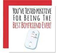 Divertente biglietto di compleanno fidanzato - Positive Best Boyfriend Ever - Joke Happy Birthday Card fidanzato da fidanzata partner regalo di compleanno fidanzato 145 x 145 mm