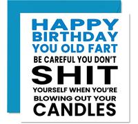 Divertente biglietto di compleanno papà - You Old Fart - Rude Happy Birthday Card papà di figlia figlia 145mm scherzo umorismo battute biglietti di auguri regalo papà