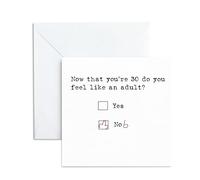 Divertente biglietto di compleanno per figlio, figlia, fratello e sorella, biglietto di auguri per il 30° compleanno per uomini e donne, 13 × 13 cm, interno bianco e busta inclusa