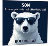 Divertente biglietto di compleanno per figlio un altro anno più vecchio e ancora senza sforzo divertente divertente divertente biglietto di compleanno da mamma papà