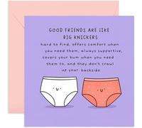 Divertente biglietto di compleanno per migliore amica, biglietto di amicizia Big Knickers per lei, collega collega Bestie BFF, interno bianco