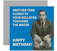 Divertente biglietto di compleanno per papà, regalo "Another Year Closer", design grafico giocoso, per uomini, fratelli, marito, zio, amico, colleghi, famiglia, interno bianco con busta