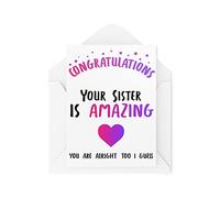 Divertente biglietto di congratulazioni, Newly Engaged Your Sister is Amazing, Cards for Her Him, scherzando commedia Humour Joke Banter Fun, CBH309
