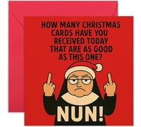 Divertente biglietto di Natale per amici, con scritta in lingua inglese "How many Christmas Cards Have You Received Today That Are as Good As This One?" [in lingua inglese], regalo con allegro design