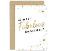 Divertente biglietto di partenza per colleghi, con scritta in lingua inglese "Be Fabulous Somewhere Else" Sorry Your Leaving Card - Divertente regalo di partenza - Good Luck in Your New Job Card |