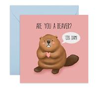 Divertente biglietto per anniversario di matrimonio, compleanno - Are You A Beaver - Umoristico biglietto di San Valentino per marito, moglie, fidanzato, fidanzata - per uomo donna - di Central 23