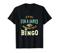 Divertente Bingo È Tutto Divertimento e Giochi Fino a Quando Qualcuno urla Bingo Maglietta con Stampa Grafica Economica