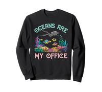 Divertente Biologo Marino OCEANS MY OFFICE Mermaid Whale Vibes Felpa
