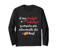 Divertente Biscotti Natale Il Mio Budget finisce Velocemente Maglia a Manica
