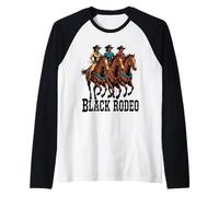 Divertente Black Rodeo Detto Cowgirl Power Horse Queen Donne Uomini Maglia con Maniche Raglan