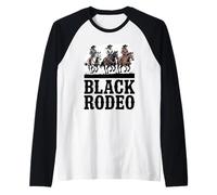 Divertente Black Rodeo Detto Cowgirl Power Horse Queen Donne Uomini Maglia con Maniche Raglan