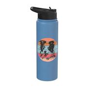 Divertente Border Collie Dog Sketch Herding Razza Amante dei Stainless Steel Insulated Water Bottle
