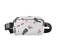 Divertente borsa a tracolla bianca con uccelli dal ventre rosso, elegante borsa a tracolla per le donne borse da viaggio, Colore 01, 1 Size