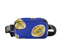 Divertente borsa a tracolla blu con frutto della passione, elegante borsa a tracolla per donne e uomini, accessorio da viaggio con tracolla regolabile per viaggi, corsa, escursionismo, Divertente