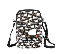 Divertente borsa a tracolla con scritta "Peace Was Never An Option", idea regalo per amanti dell'oca, La pace era B