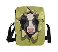 Divertente borsa a tracolla da parete verde mucca piccola borsa a tracolla per le donne piccole borse a tracolla per le donne borse a tracolla tracolla regolabile per sport all'aria aperta tutti i