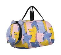 Divertente borsa da palestra colorata con lupo del Nilo per bambini, con scomparto per scarpe, grande capacità, borsa da viaggio per il fine settimana, per viaggi, sport, borsone da viaggio
