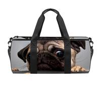 Divertente borsa da palestra con motivo cane carlino biscotto borsa da palestra fitness borsone da viaggio borsa tote borsa attrezzatura per donne uomini, Multicolore, 17.7x9x9 inches