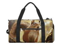 Divertente borsa da palestra con scoiattolo per uomini e donne, impermeabile, borsa da viaggio leggera per viaggi sportivi, bianco, taglia unica
