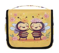 Divertente borsa da toilette da viaggio con fiore e ape, per donne, uomini, bambini, ragazzi e ragazze, borsa da bagno da appendere per articoli da toeletta cosmetici, organizer per trucchi, Colore,