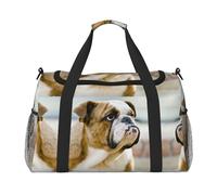 Divertente borsa da viaggio con stampa di bulldog inglese, da donna, borsa da viaggio, borsa da viaggio, accessori da viaggio, Nero , Taglia unica