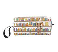 Divertente borsa da viaggio per articoli da toeletta con stampa a scala e scaffali per libri da donna, borsa da viaggio carina borsa da viaggio borsa organizer, bianco, Taglia unica