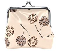 Divertente borsa in pelle da donna con chiusura a bacio e ciliegie leopardate beige cambio carta moneta Leopardo beige Unitalla ciliegie Leopardo Beige, Ciliegie Leopardo Beige, Taglia unica, Classic