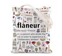 Divertente borsa in tela con definizione francese, idea regalo per appassionati di esplorazione urbana, Borsa Flaneur, 35*40cm