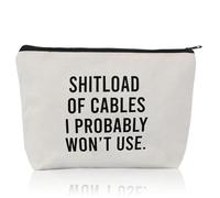 Divertente borsa per cavi di ricarica con stampa "A Bunch of Cables I Might Never Use", borsa per il trucco in tela e custodia per accessori elettronici da viaggio, regalo dell'amicizia Bestie e