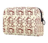 Divertente borsa per cosmetici da donna, con motivo monopolio dei cartoni animati, borsa da viaggio per articoli da toeletta grande, pratica borsa organizer con cerniera, Multi,