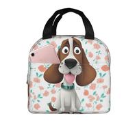 Divertente borsa per il pranzo con cani per donne e uomini, isolata, riutilizzabile, a prova di perdite, con tasche laterali, contenitori per alimenti più freddi, grande borsa per pasti per lavoro