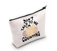 Divertente borsa per il trucco all'uncinetto con scritta "Don't Talk to Me Counting", regalo per donne, filato all'uncinetto, borsa con cerniera per maglieria, Non conteggio-py3, MB
