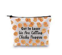Divertente borsa per il trucco con pepite di pollo Alien Fans regalo Get in Loser We are Getting Chicken Cosmetic Bag per i fan, Chicky