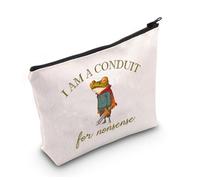 Divertente borsa per il trucco con spada e rana, con scritta "I am a Conduit for Nonsense", idea regalo per la sua migliore amica, Sono un condotto