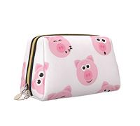 Divertente borsa per il trucco con stampa a faccia di maiale rosa borsa da toilette versatile borsa cosmetica di grande capacità per le donne, bianco, Taglia unica, Beauty case
