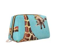 Divertente borsa per il trucco con stampa artistica giraffa borsa da toilette versatile borsa cosmetica di grande capacità per le donne, bianco, Taglia unica, Beauty case