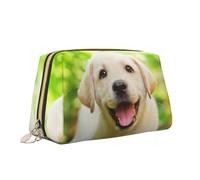 Divertente borsa per il trucco con stampa di cucciolo di labrador borsa da toilette versatile borsa cosmetica di grande capacità per le donne, bianco, Taglia unica, Beauty case