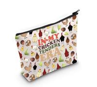 Divertente borsa per il trucco con stampa di polli, regalo per amanti dei polli, regalo per proprietari di polli, sacchetto cosmetico, Nella mia era delle offerte di pollo