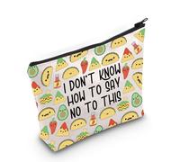 Divertente borsa per il trucco con tacos Broadway regalo musicale teatro Broadway regalo per gli amanti della musica, Say No Bag Eu, Borsa cosmetica con stampa