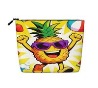 Divertente borsa per il trucco da donna con occhiali da sole e frutti di pino, borsa da viaggio portatile con cerniera, organizer