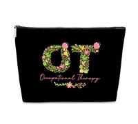 Divertente borsa per il trucco per donne psicologa, terapeuta da toilette e ringraziamento, regalo di compleanno, regalo OT Gift in pelle PU da viaggio con cerniera, Colorato