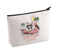 Divertente borsa per il trucco per gli amanti del procione con meme regalo da spiaggia con animali selvatici regalo per il fine settimana viaggio selvaggio ragazza selvaggia borsa cosmetica estiva