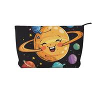 Divertente borsa per il trucco stampata con gufo in velluto a coste da viaggio borsa cosmetica borsa da toilette organizer per donne mamme ragazze, Pianeta carino, Taglia unica, Beauty case